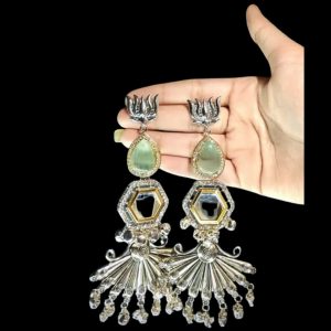 stunning handcrafted green kundan necklace – luxury designer jewelry